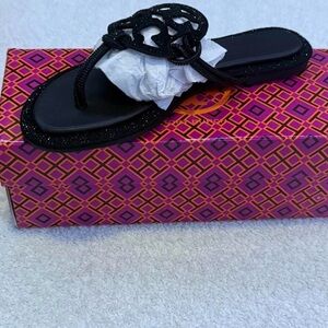 Tory Burch Black Sparkly Sandals